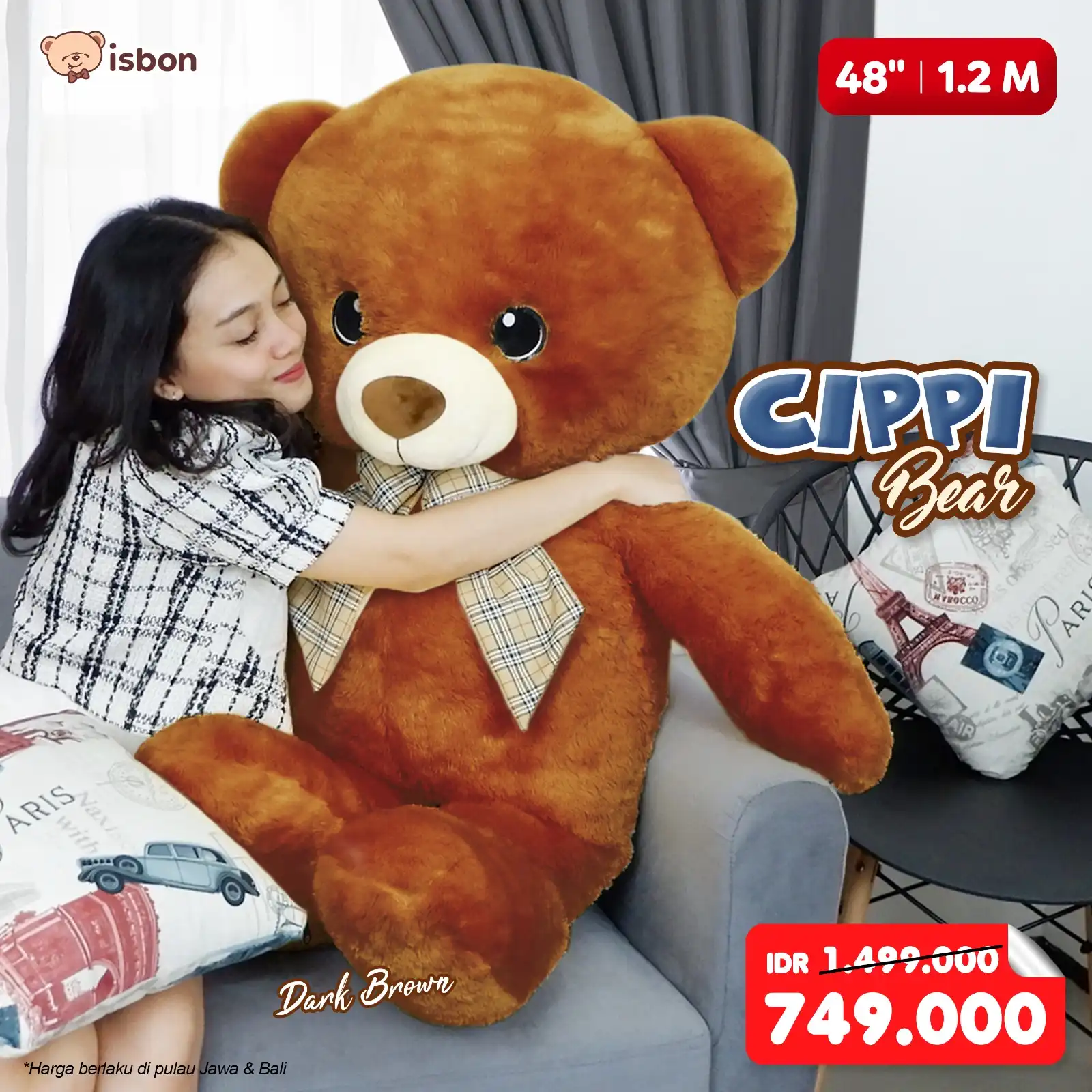 ISTANA BONEKA Beruang Cippi Bear 1,2meter Jumbo New With Syall SDF