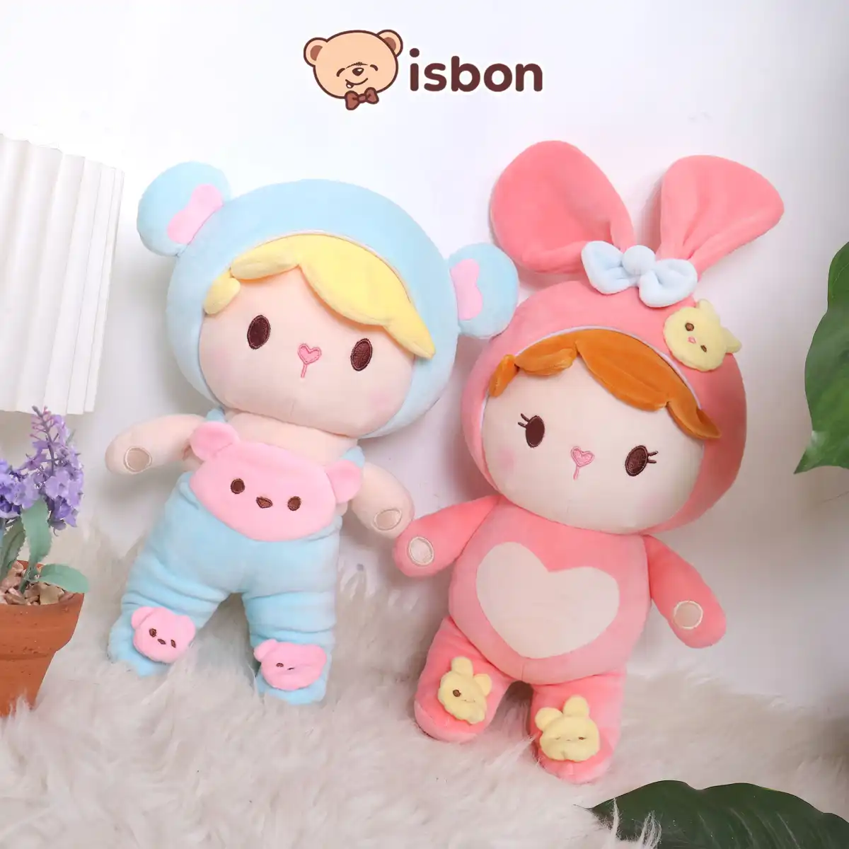 ISTANA BONEKA Beruang Karakter Couple Jolly Bear 13in Cowok Cewek Costume Bunny Mainan Anak Hadiah Ulang Tahun Anniversary