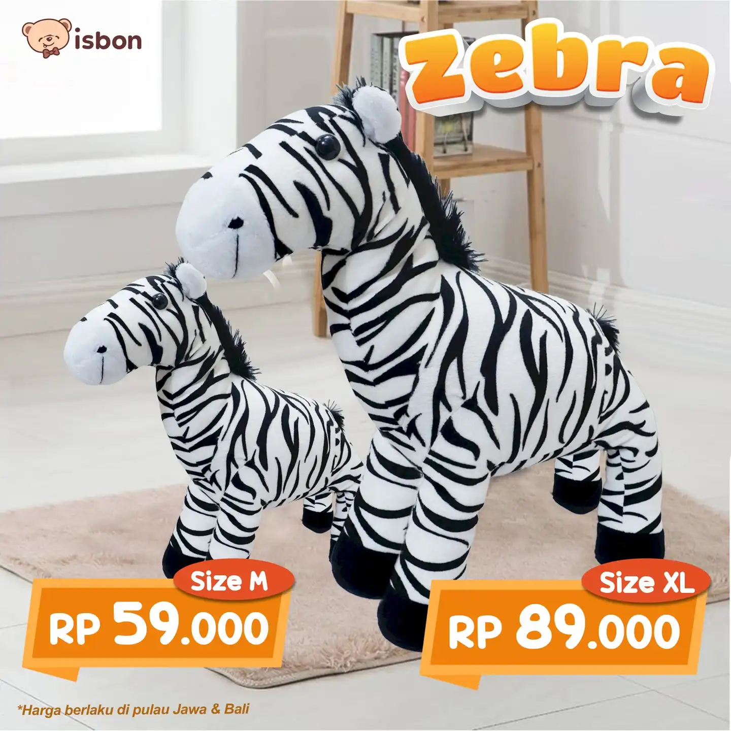 ISTANA BONEKA Zebra Hadiah Anak Premium