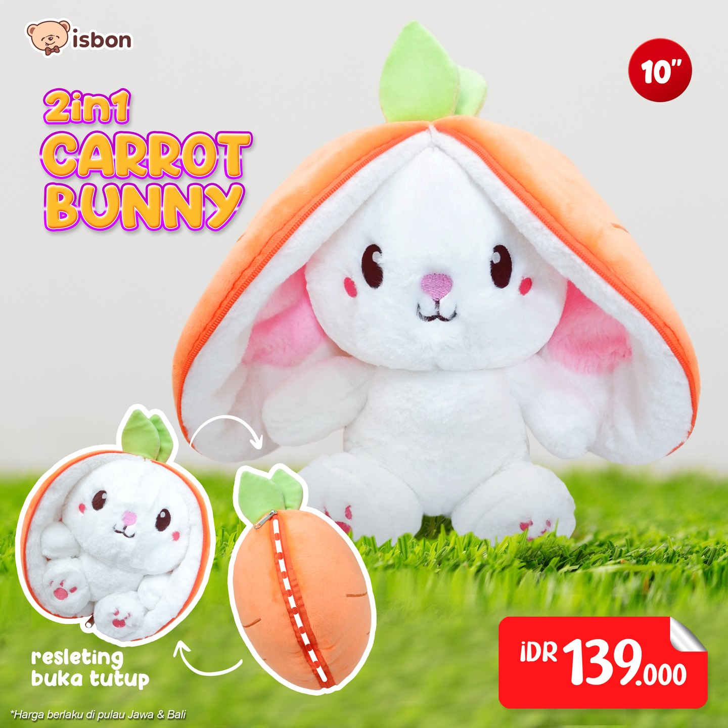 ISTANA BONEKA Kelinci Carrot Bunny Flip Wortel 2 in 1