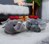 ISTANA BONEKA Gajah Bulat Memakai Pita Merah Gendut Mainan Anak Hadiah Ultah Halus Lembut Premium