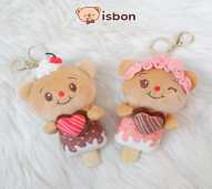 ISTANA BONEKA Gantungan Kunci Popsicle Bear Couple Beruang Badan Ice Cream with Love Topping Bando Lucu Mainan Anak Hadiah Spesial Ulang Tahun
